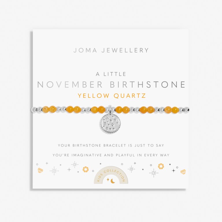 Joma Jewellery Children's Birthstone A Little November Silver Plated Bracelet