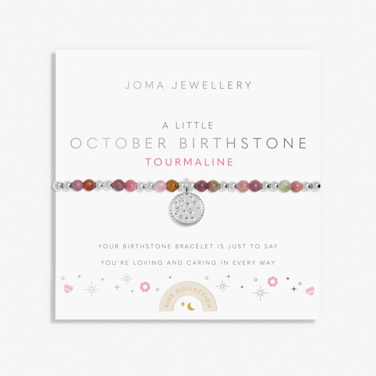Joma Jewellery Children's Birthstone A Little October Silver Plated Bracelet