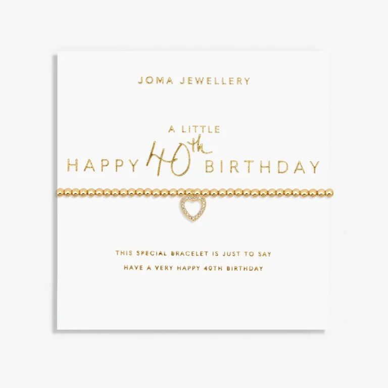 Joma Jewellery A Little Happy 40th Birthday Gold Plated Bracelet