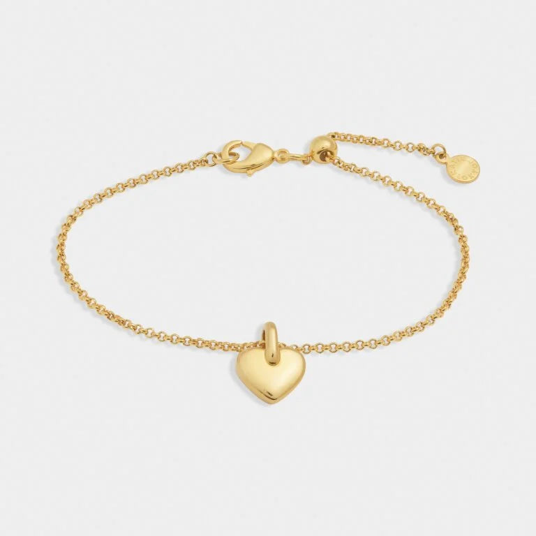 Katie Loxton Waterproof The Curated Collection Alora Heart Bracelet Gold Coated Bracelet Adjustable