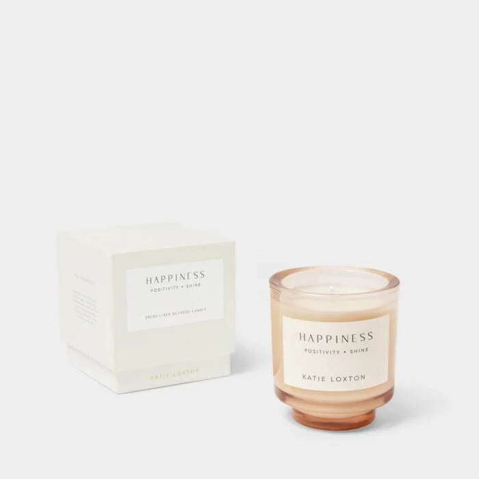 Katie Loxton Sentiment Candle Happiness Fresh Linen And White Lily