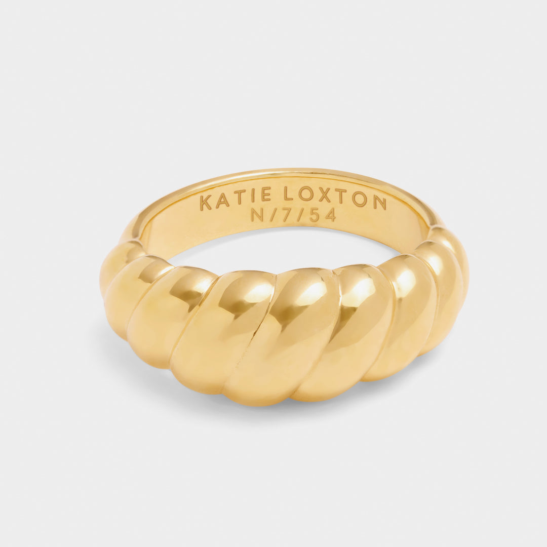 Katie Loxton Waterproof Harper Twist Ring Gold Coated Medium