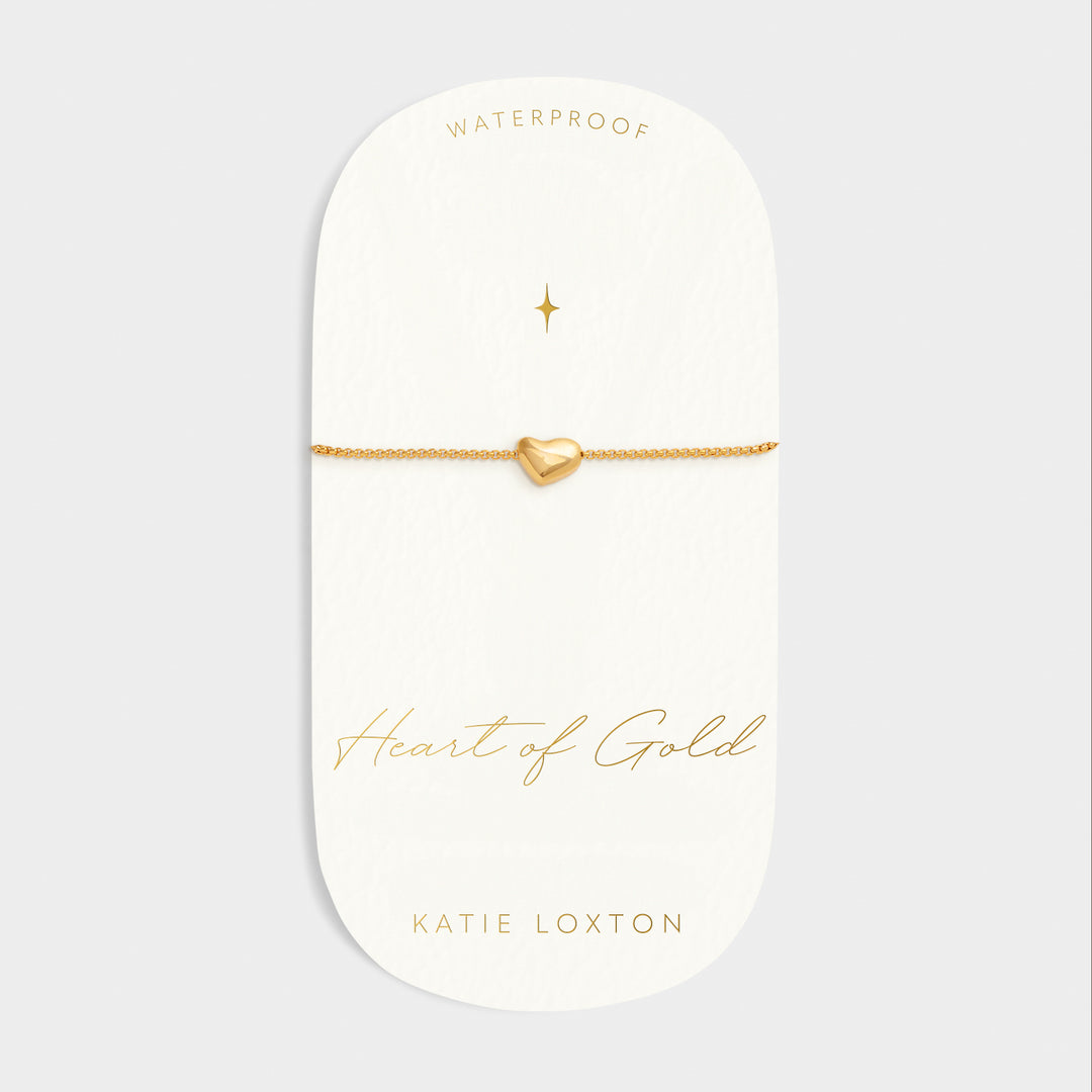 Katie Loxton Waterproof Heart Of Gold Charm Bracelet Gold Coated