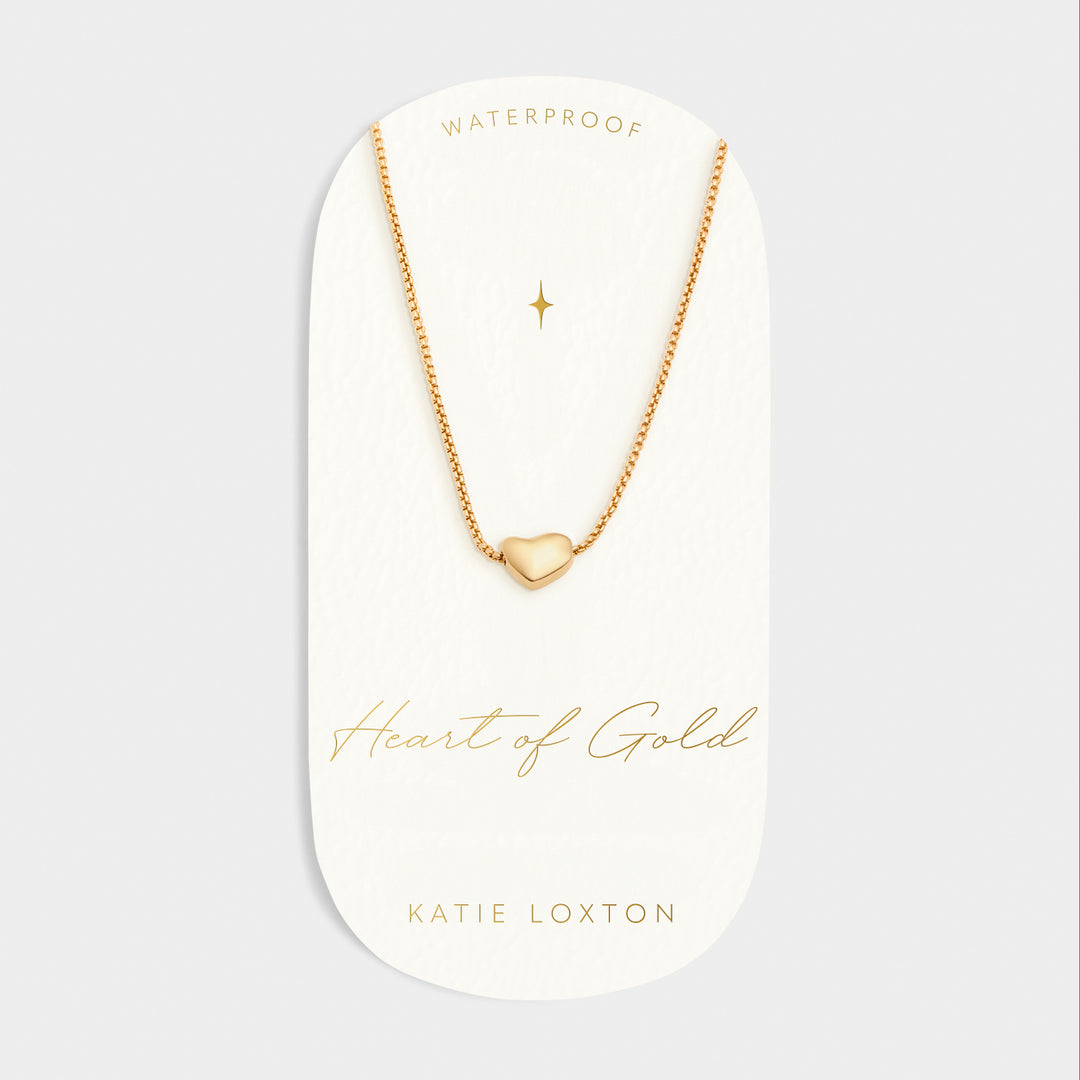 Katie Loxton Waterproof Heart Of Gold Charm Necklace Gold Coated