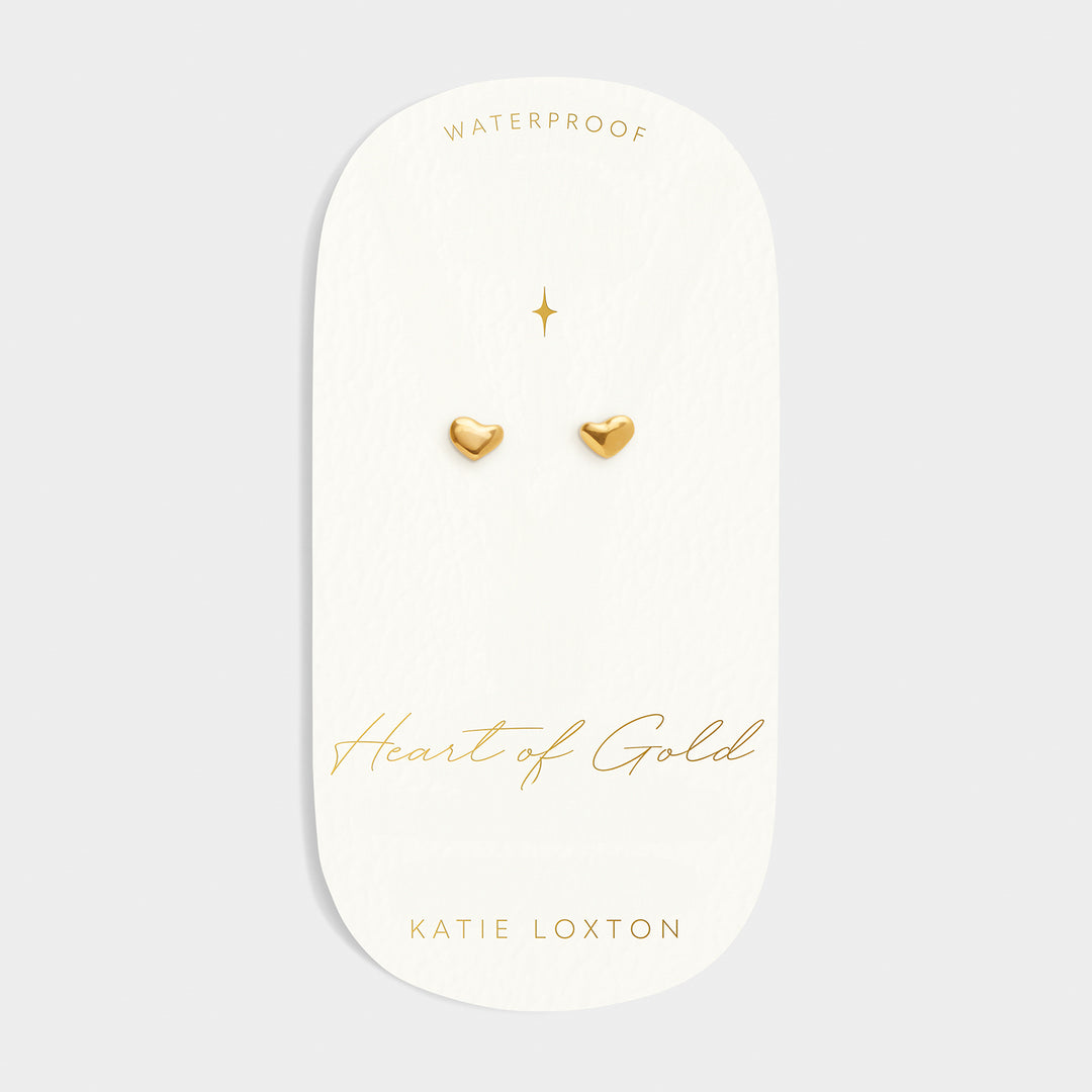 Katie Loxton Waterproof Heart Of Gold Stud Earrings Gold Coated