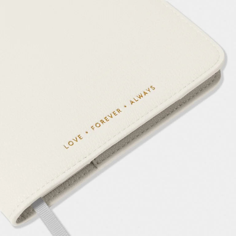 Katie Loxton Notebook Cover And A Lined Notepad Love Forever Always Off White
