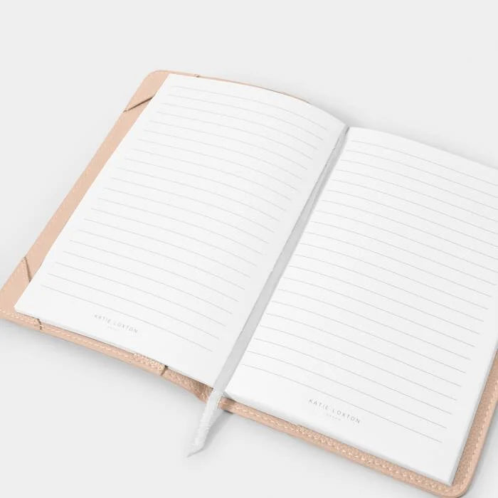 Katie Loxton Notebook Cover And A Lined Notepad Notes Plans Goals Nude Pink