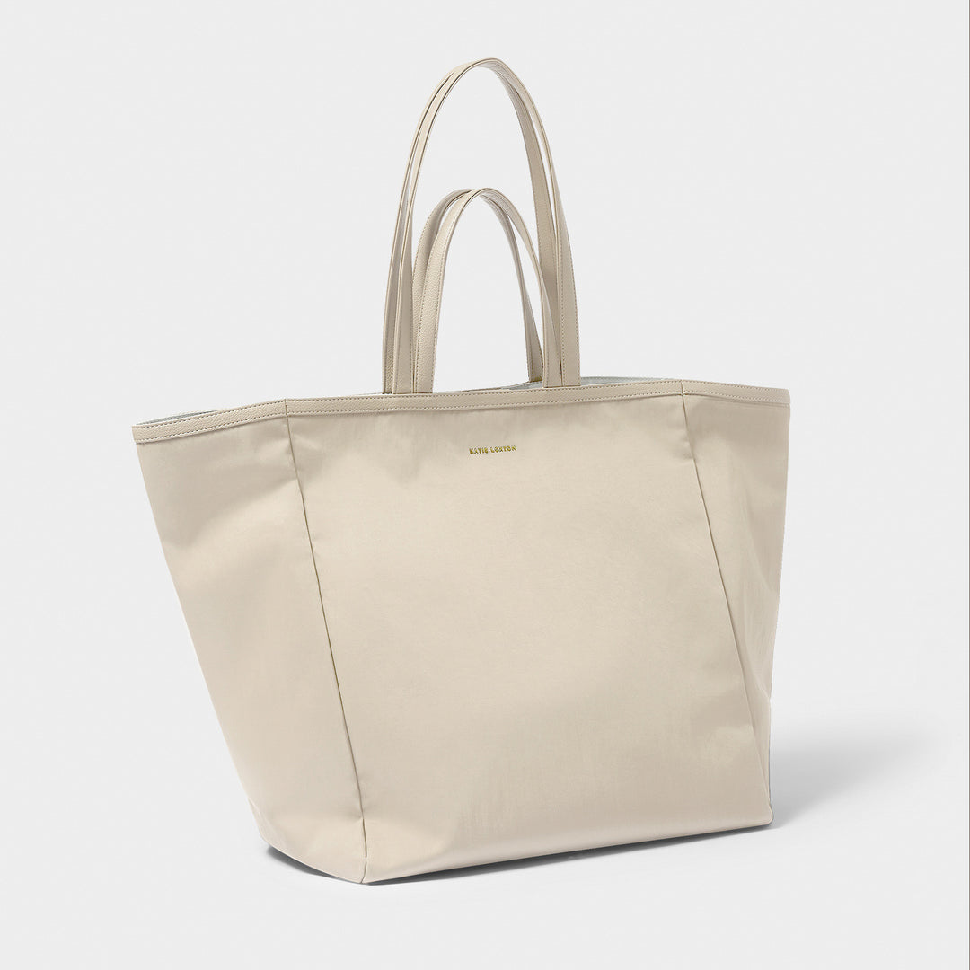 Katie Loxton Nylon-Luxe Oversized Tote Bag Chalk