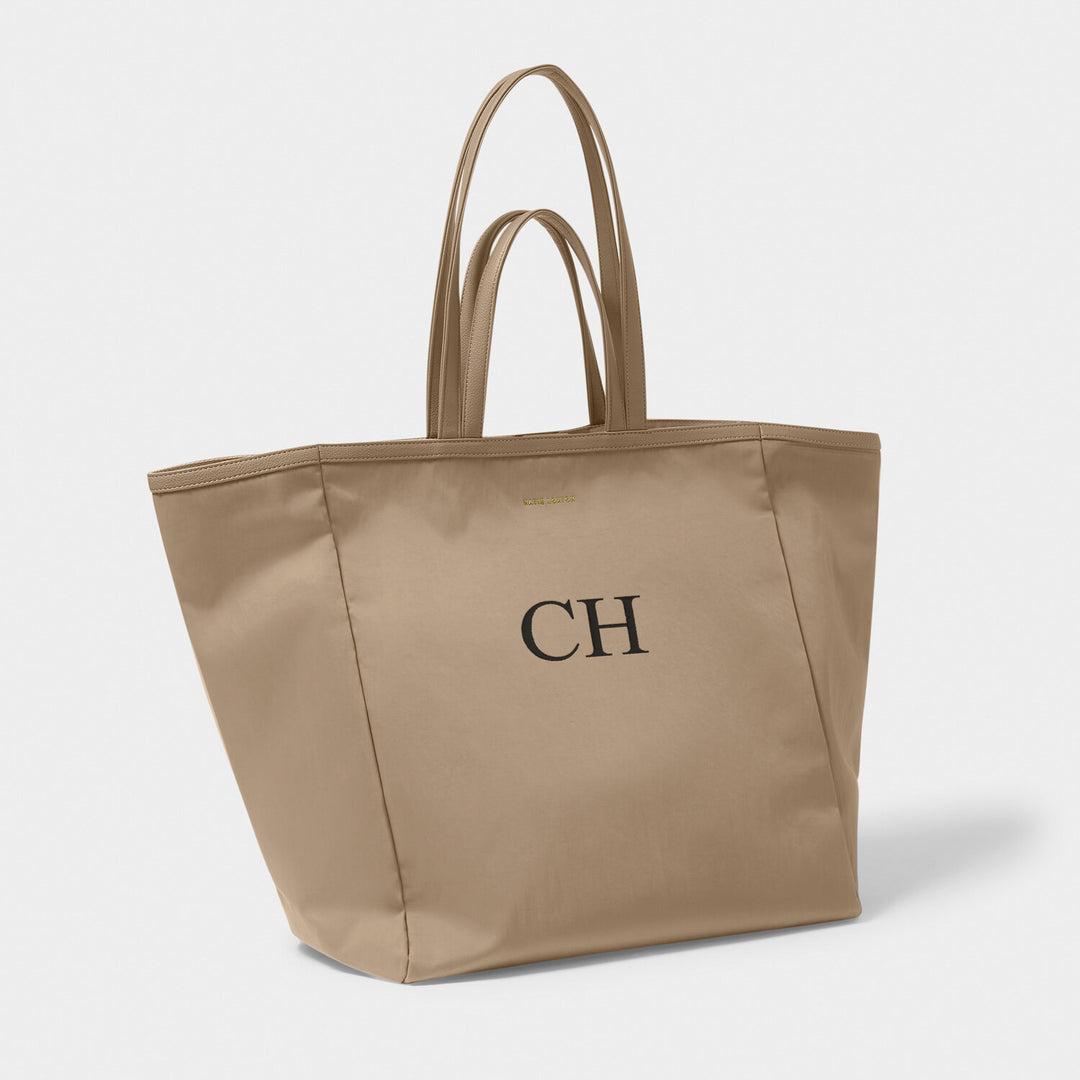 Katie Loxton Nylon-Luxe Oversized Tote Bag Taupe