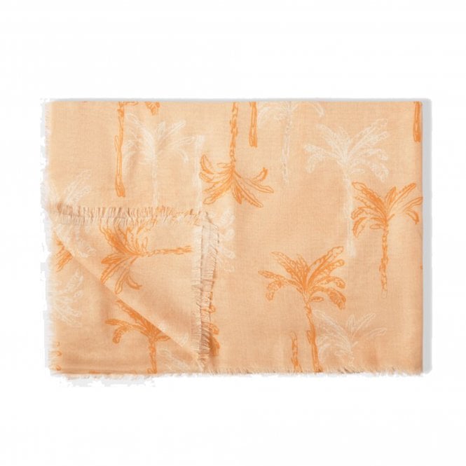 Katie Loxton Palm Tree Scarf Light Taupe Orange