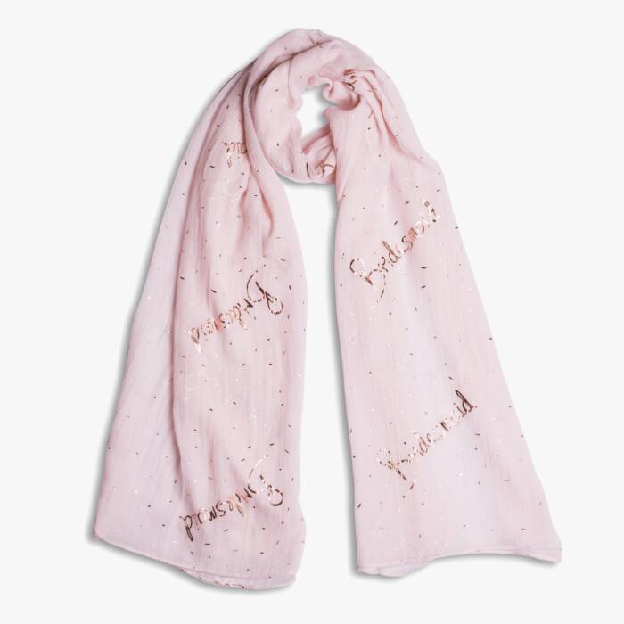 Katie Loxton Pink Bridesmaid Foil Printed Scarf