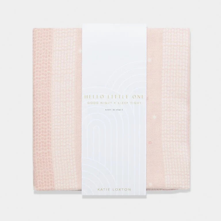 Katie Loxton Printed Baby Blanket Pink