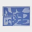 Katie Loxton Printed Blanket Scarf Abstract Shapes Cobalt Blue/Off White