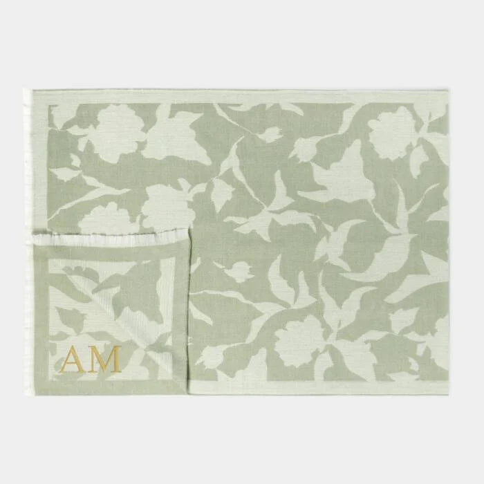 Katie Loxton Printed Blanket Scarf Abstract Floral Sage/Off White