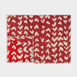 Katie Loxton Printed Scarf Abstract Heart Garnet Red/Light Taupe