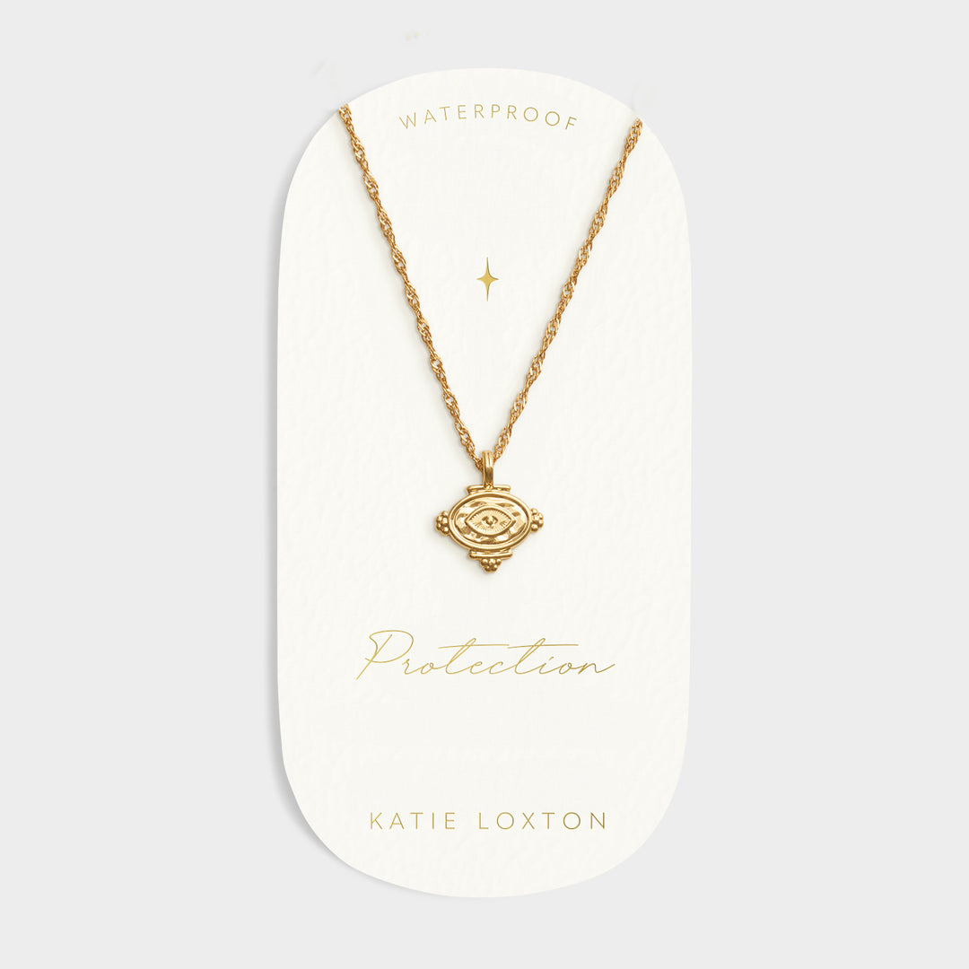 Katie Loxton Waterproof Protection Charm Necklace Gold Coated