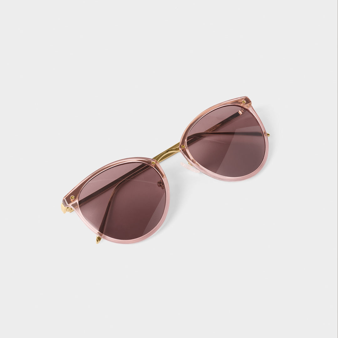 Katie Loxton Santorini Sunglasses Rose Gold Transparent Gold