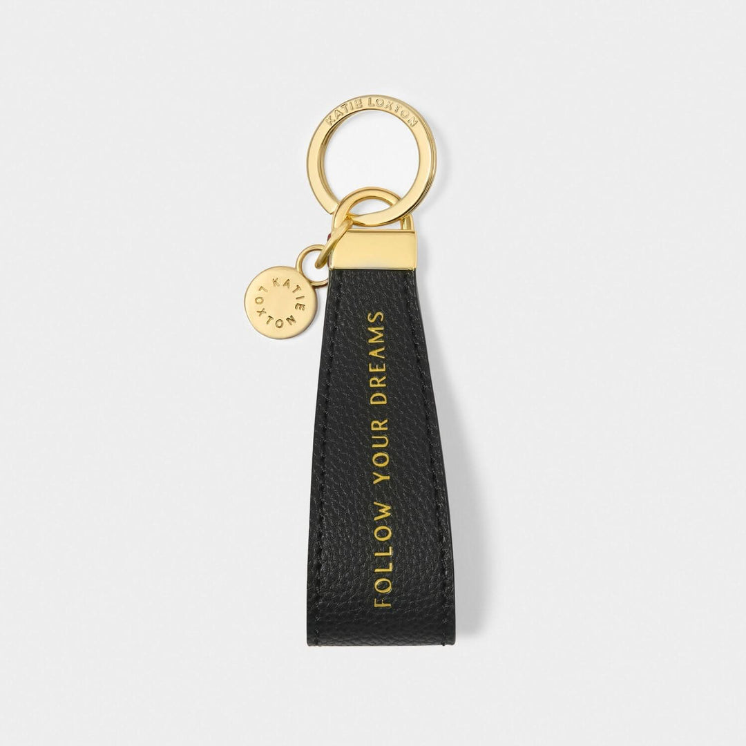 Katie Loxton Sentiment Loop Keyring Follow Your Dreams Black