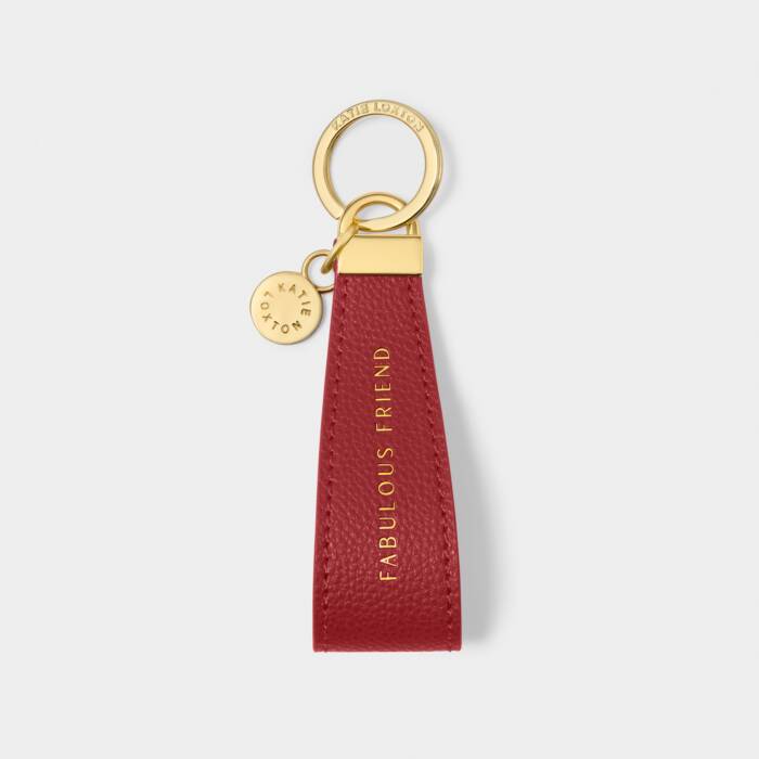 Katie Loxton Sentiment Loop Keyring Fabulous Friend Garnet Red