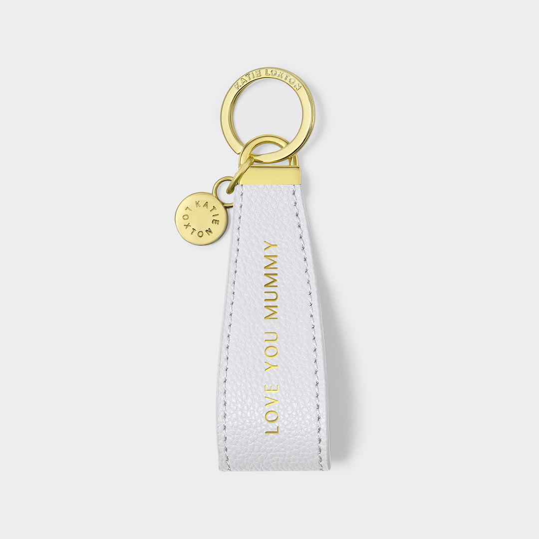 Katie Loxton Sentiment Loop Keyring Love You Mummy Powder Blue