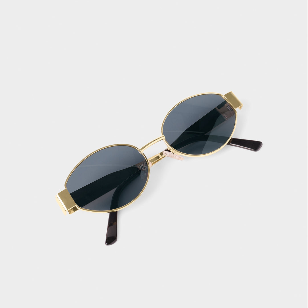 Katie Loxton Siena Oval Sunglasses in Matte Gold