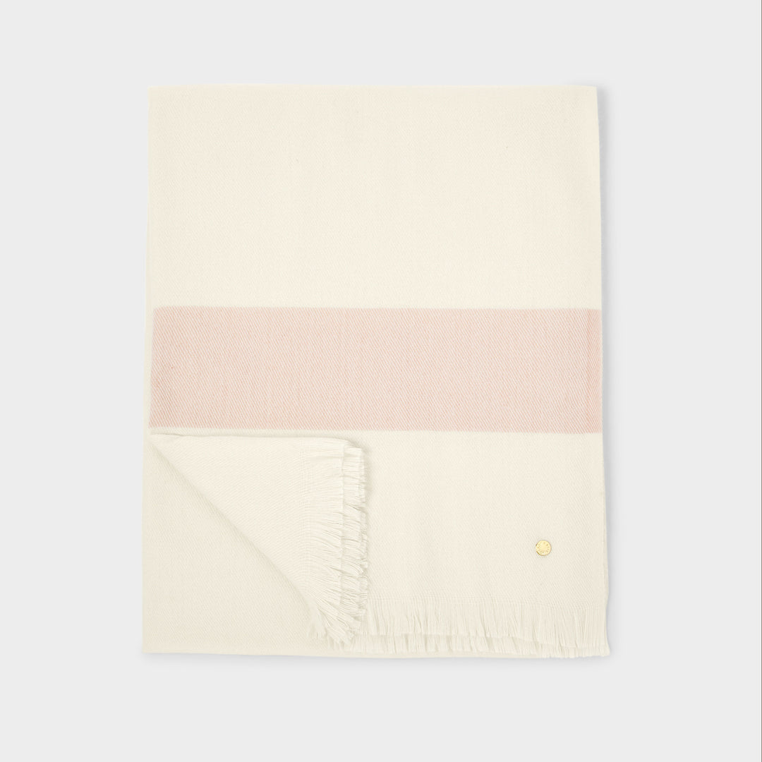 Katie Loxton Stripe Blanket Scarf Off White Nude Pink