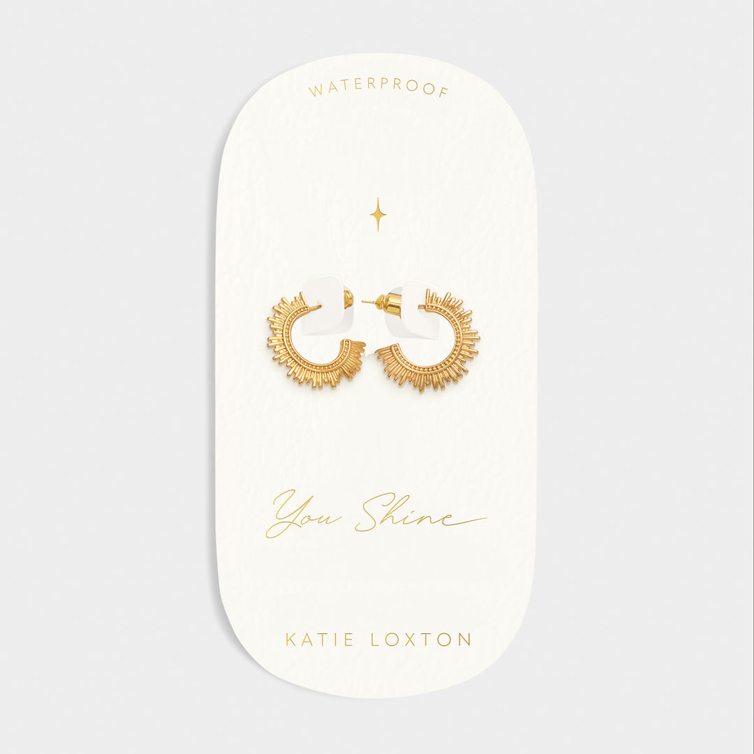 Katie Loxton Waterproof You Shine Hoop Earrings Gold Coated