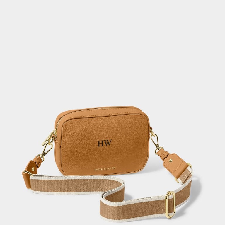 Zana Mini Crossbody Bag With Canvas Strap Tan