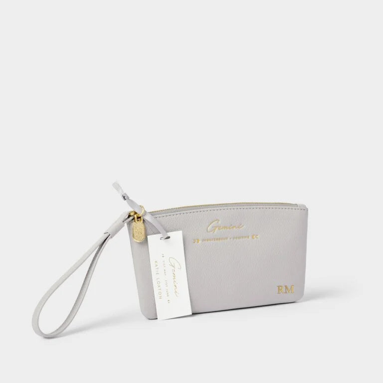 Katie Loxton Zodiac Wristlet Pouch Gemini Luna Grey