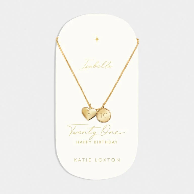 Katie Loxton Waterproof Sentiment Necklace 21st Birthday Gold Coated Necklace
