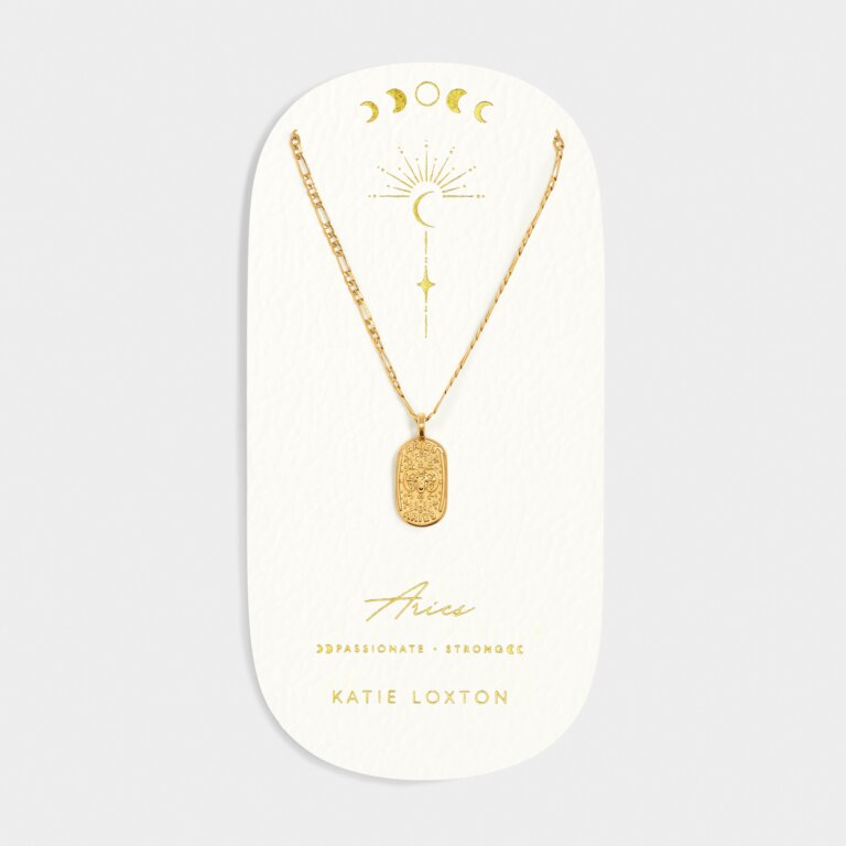 Katie Loxton Waterproof Zodiac Necklace Aries Gold Coated