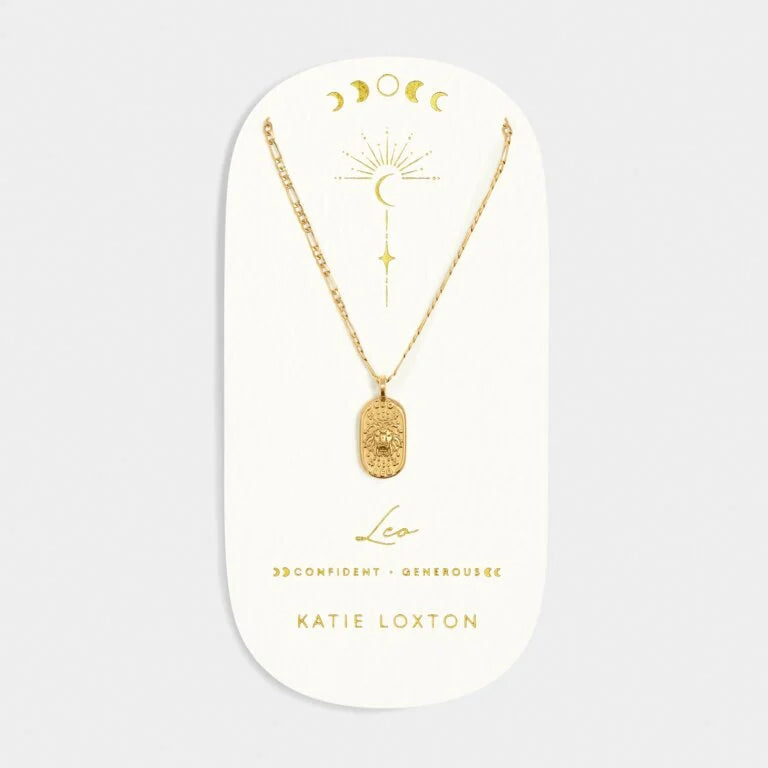Katie Loxton Waterproof Zodiac Necklace Leo Gold Coated