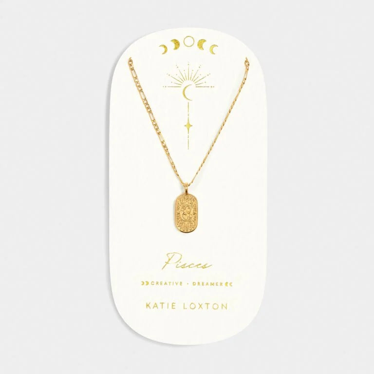Katie Loxton Waterproof Zodiac Necklace Pisces Gold Coated