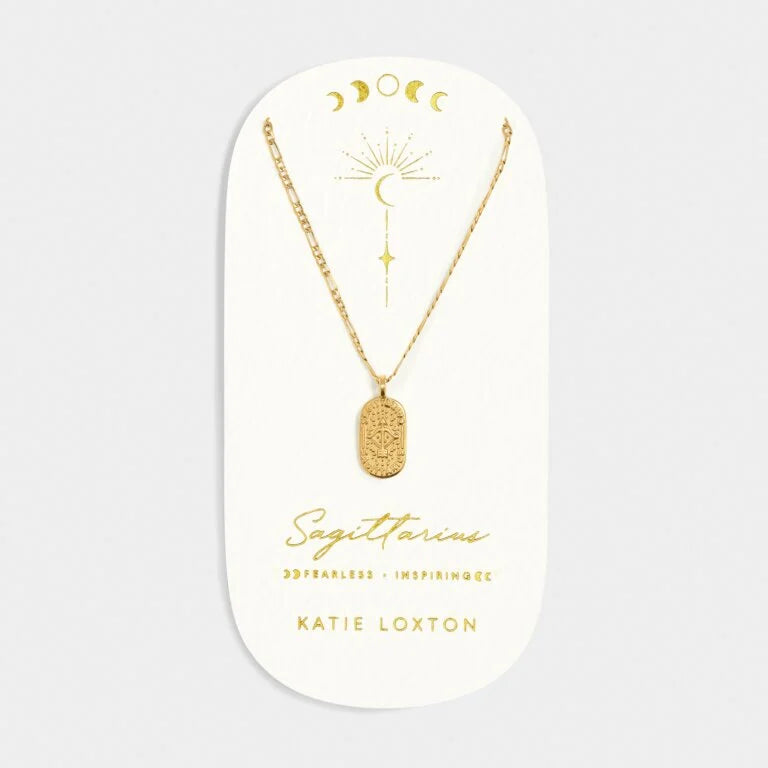 Katie Loxton Waterproof Zodiac Necklace Sagittarius Gold Coated
