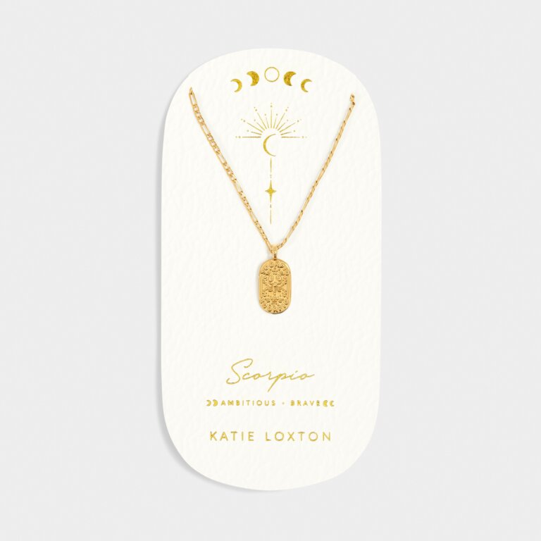Katie Loxton Waterproof Zodiac Necklace Scorpio Gold Coated