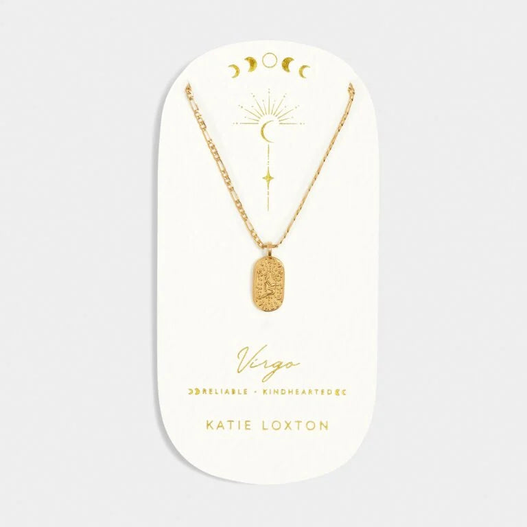 Katie Loxton Waterproof Zodiac Necklace Virgo Gold Coated