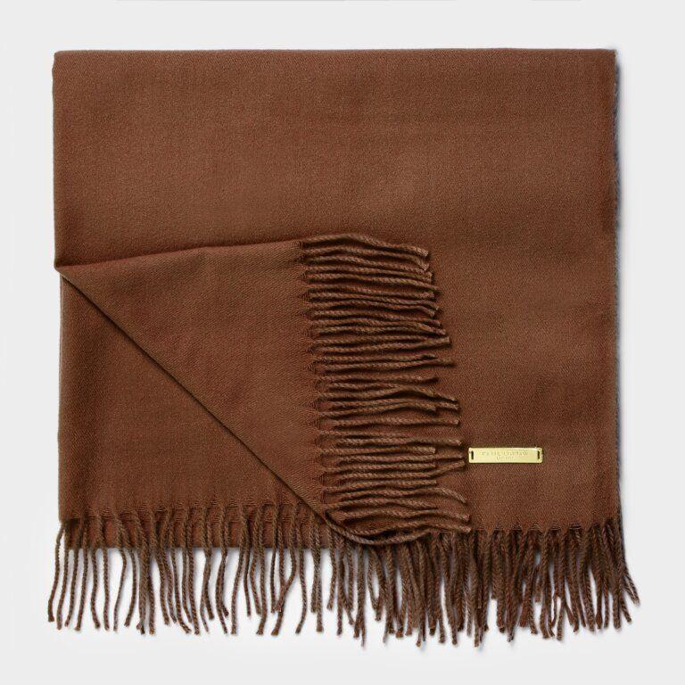Katie Loxton Thick Plain Scarf Cognac