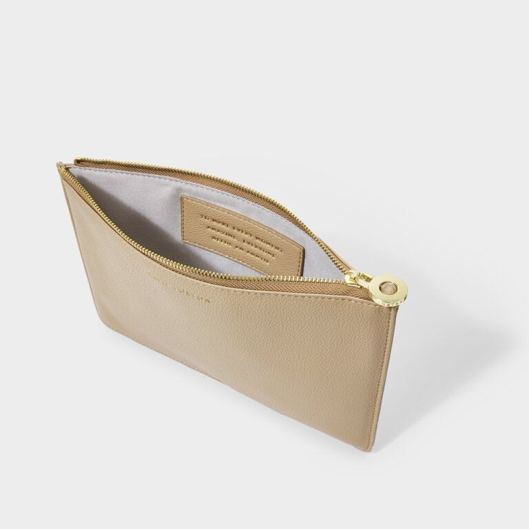 Katie Loxton Wellness Secret Message Pouch Sunstone Taupe