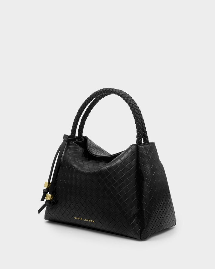 Katie Loxton Nova Woven Texture Top Handle Bag Black