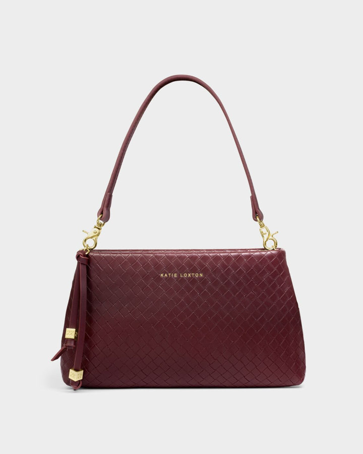 Katie Loxton Nova Woven Texture Clutch Cherry
