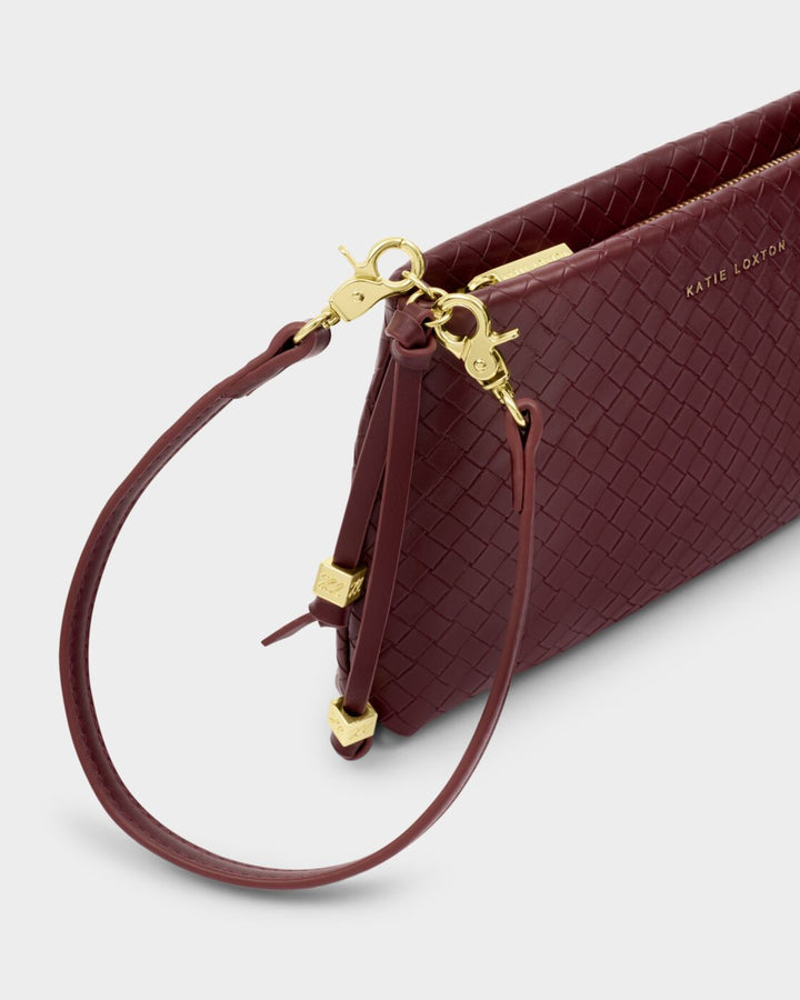 Katie Loxton Nova Woven Texture Clutch Cherry