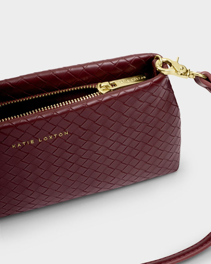 Katie Loxton Nova Woven Texture Clutch Cherry