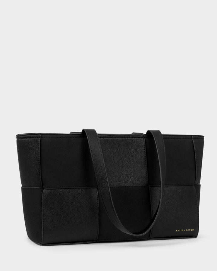 Katie Loxton Taya Woven Faux Suede Tote Bag Black