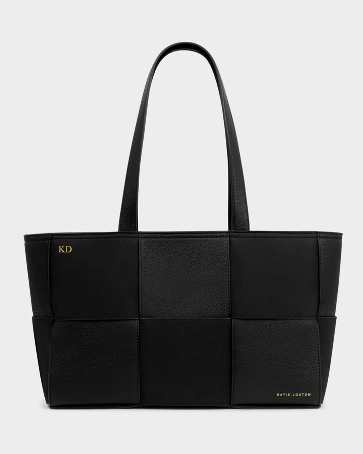 Katie Loxton Taya Woven Faux Suede Tote Bag Black