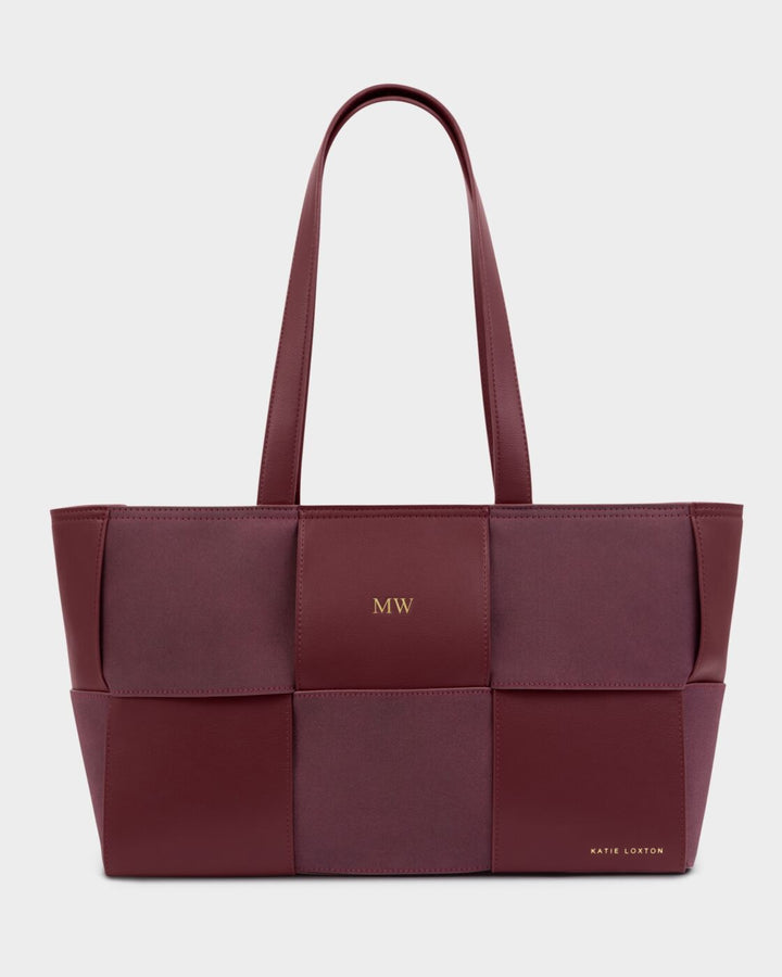 Katie Loxton Taya Woven Faux Suede Tote Bag Cherry