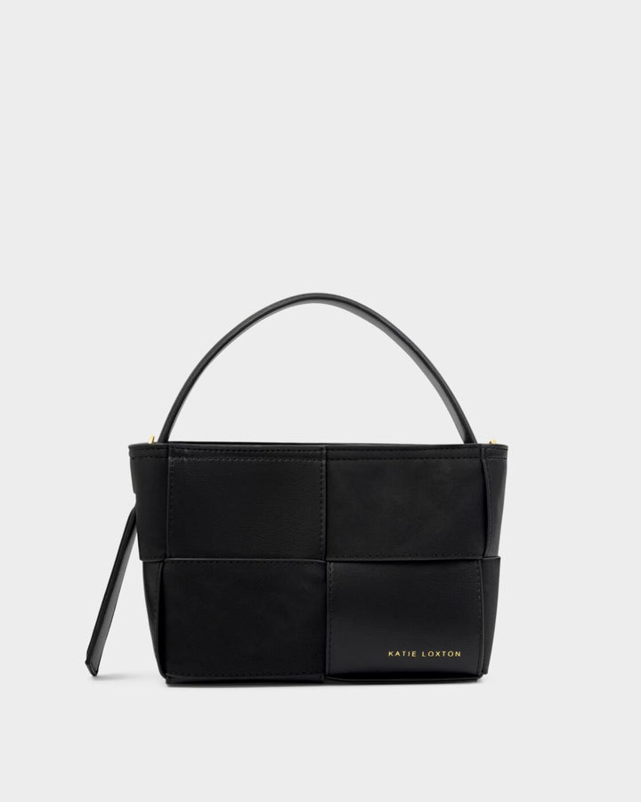 Katie Loxton Taya Woven Faux Suede Top Handle Bag Black