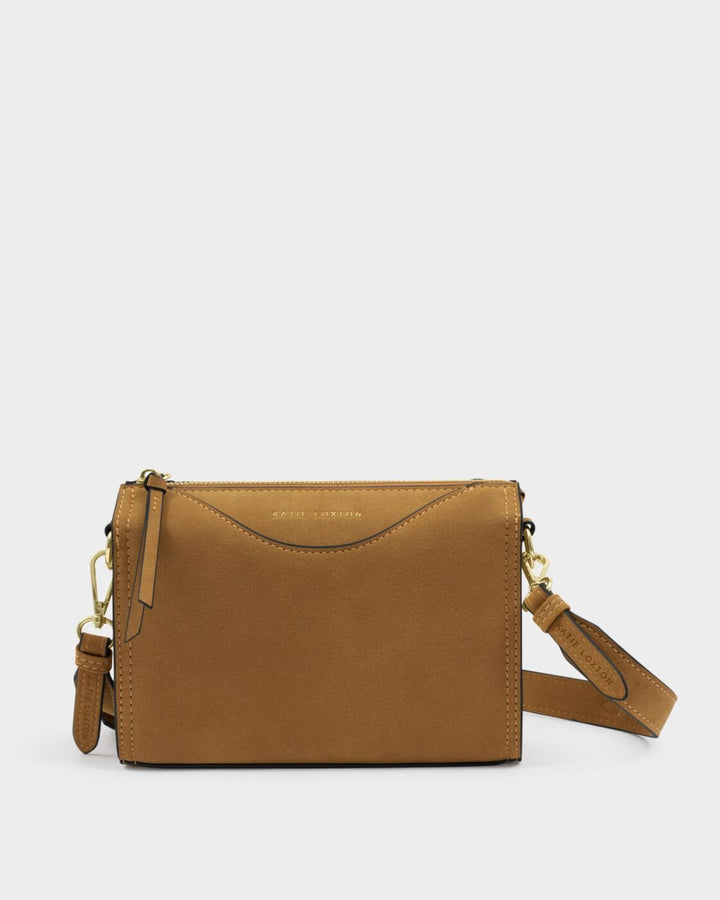 Katie Loxton Alba Faux Suede Crossbody Bag Caramel Suedette