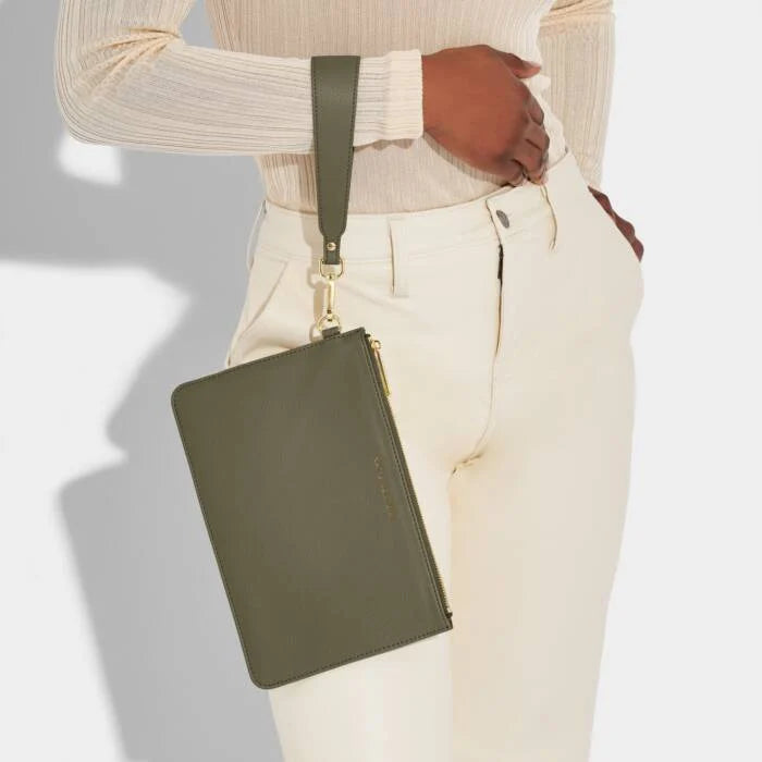Katie Loxton Zana Wristlet Pouch Khaki
