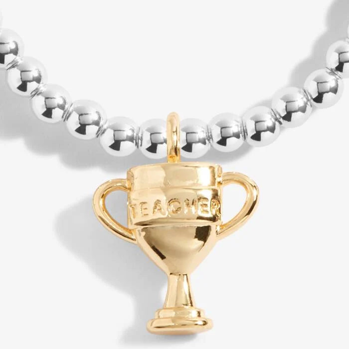 Joma Jewellery A Little Best Teacher Ever Silver And Gold Bracelet
