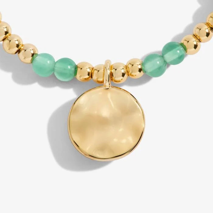 Joma Jewellery A Little Birthstone August Adventurine Gold Bracelet